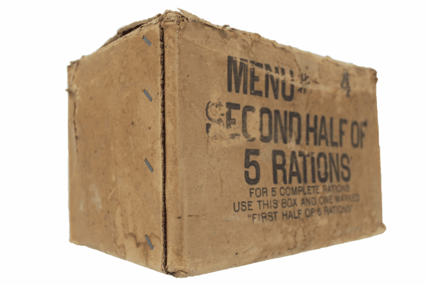 'W5s' RATION CARD Menu #4 - EMPTY - Military Classic Memorabilia