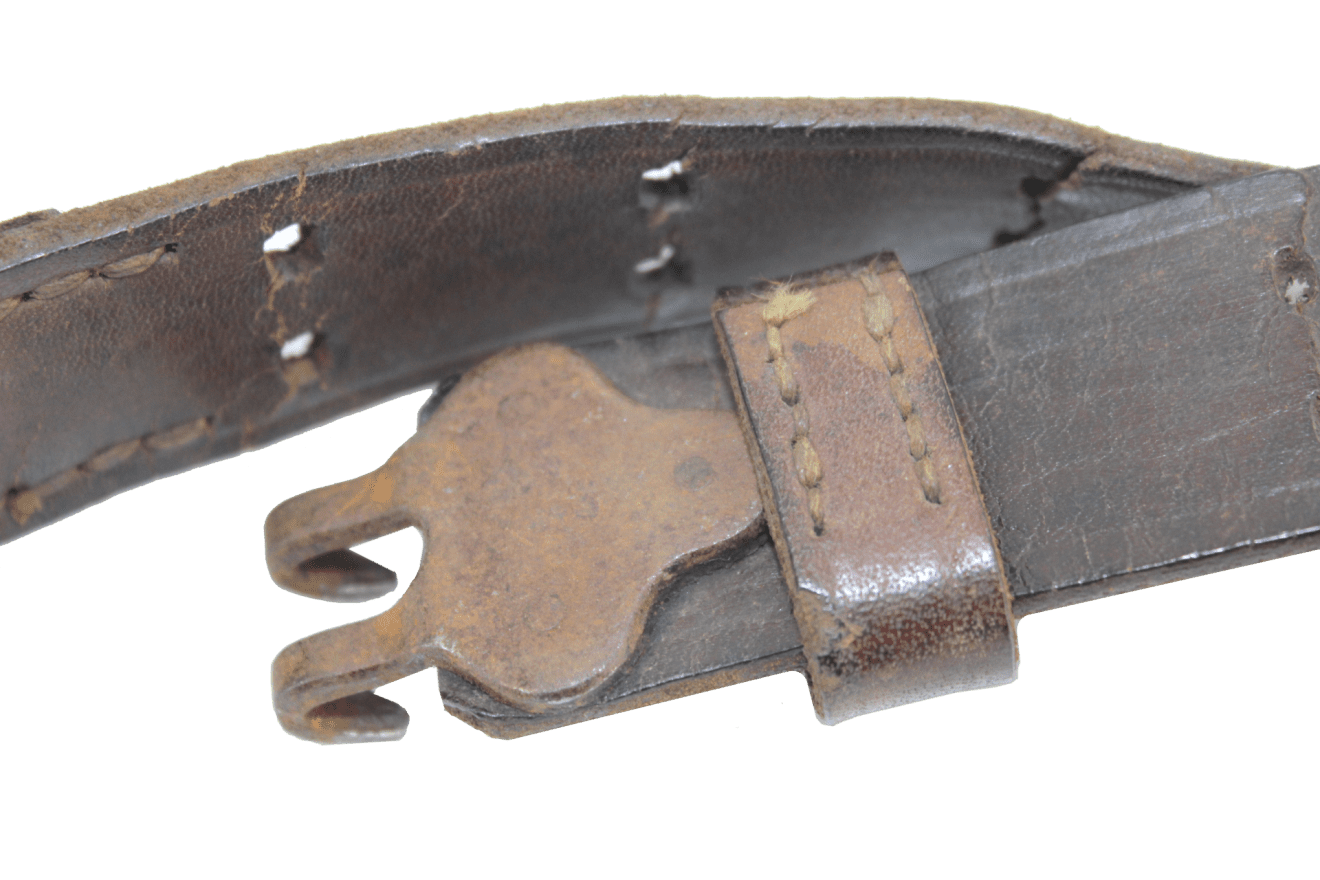 WWII Repro US Garand Rifle Strap – 2-Piece Leather Set, US Army