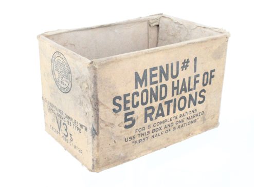 Army Rations Sign US ARMY ration card, Menu #1 - Military Classic Memorabilia