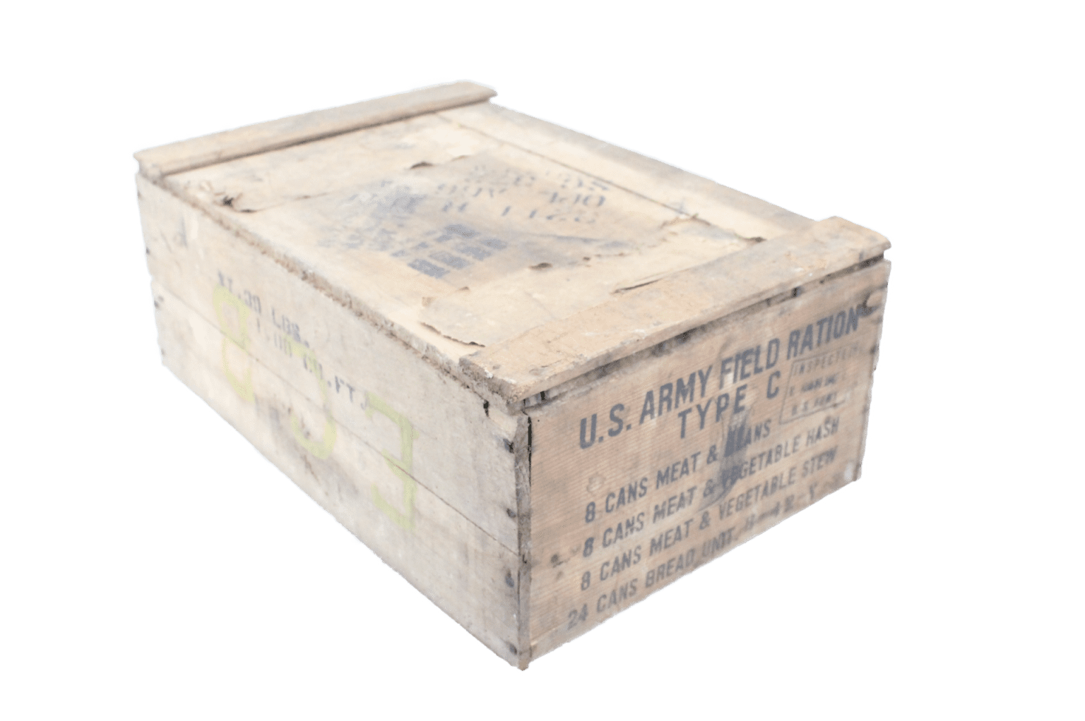 US ARMY FIELD RATION C wooden crate - 1942 - Military Classic Memorabilia