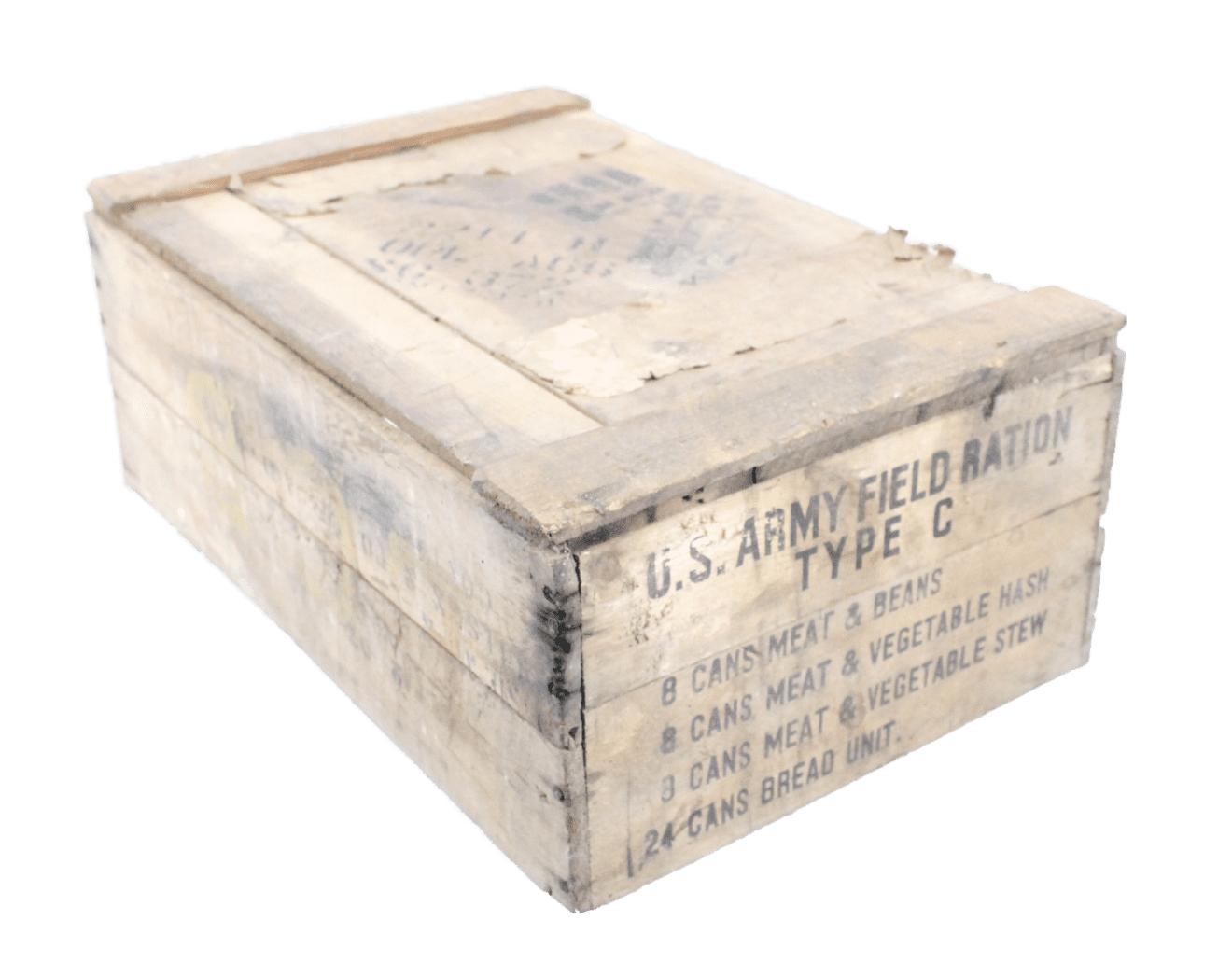 US ARMY FIELD RATION C wooden crate - 1942 - Military Classic Memorabilia