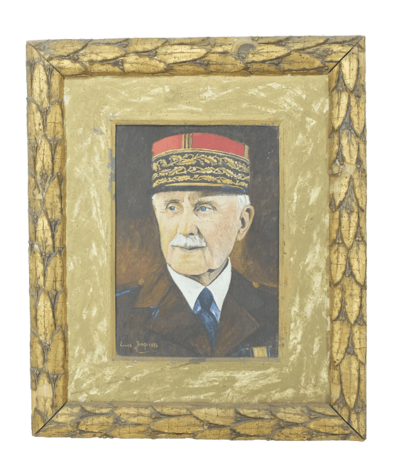 portrait du maréchal PETAIN- peinture sur bois