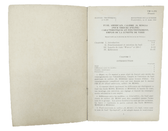 TM 9-270 pour fusil US M-1903 "Springfield" tireur d'élite – Image 3