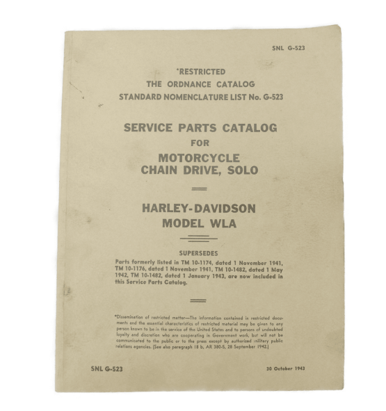 SERVICE PARTS HARLEY DAVIDSON WLA -1943