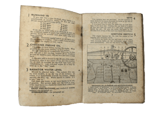 OPERATION MANUAL BEDFORD TRUCK -1939