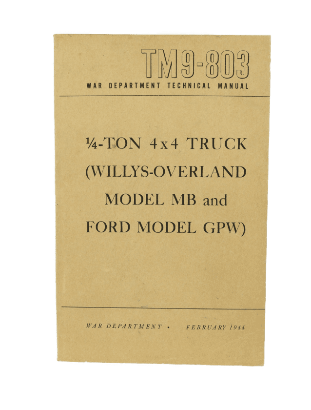 US TM 9-803 Manual for Jeep Willys and Ford - Military Classic