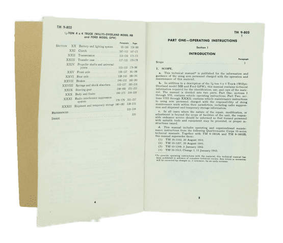 US TM 9-803 Manual for Jeep Willys and Ford - Image 3
