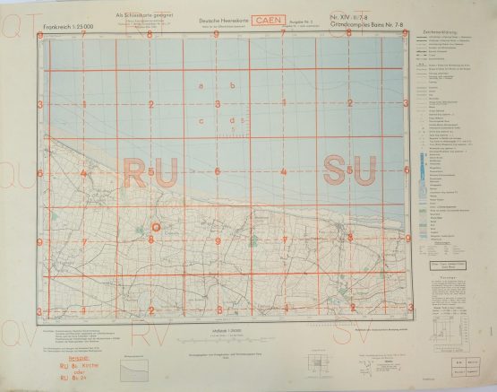 CARTE WEHRMACHT 1943 - St Laurent -Port en Bessin -D-DAY NORMANDIE