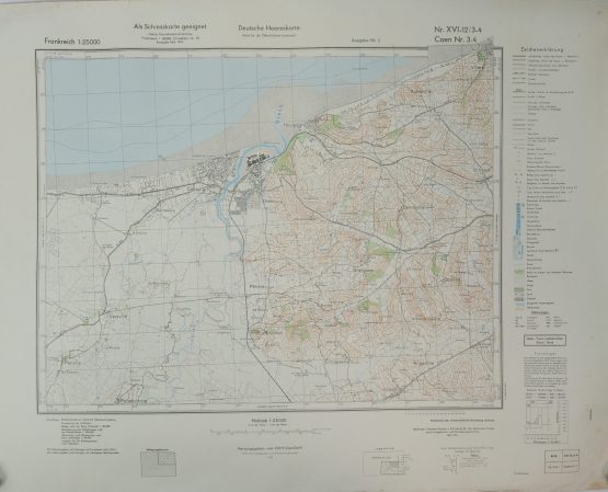 CARTE WEHRMACHT 1943 CABOURG -DIVES-Normandie