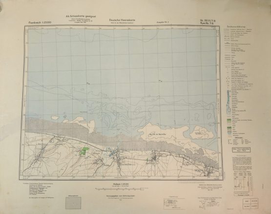 CARTE WEHRMACHT-1943 -Courseulles/Bernières -D-DAY Normandie