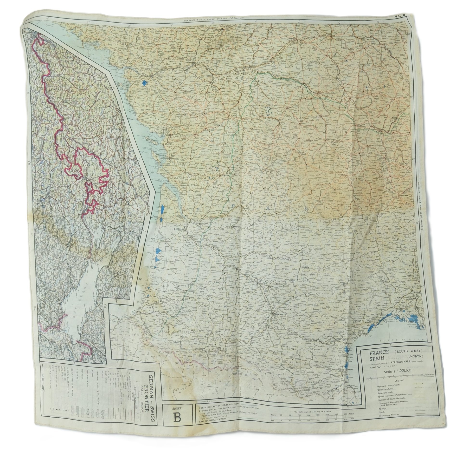 RAF/USAAF silk escape map -1943 - Image 8